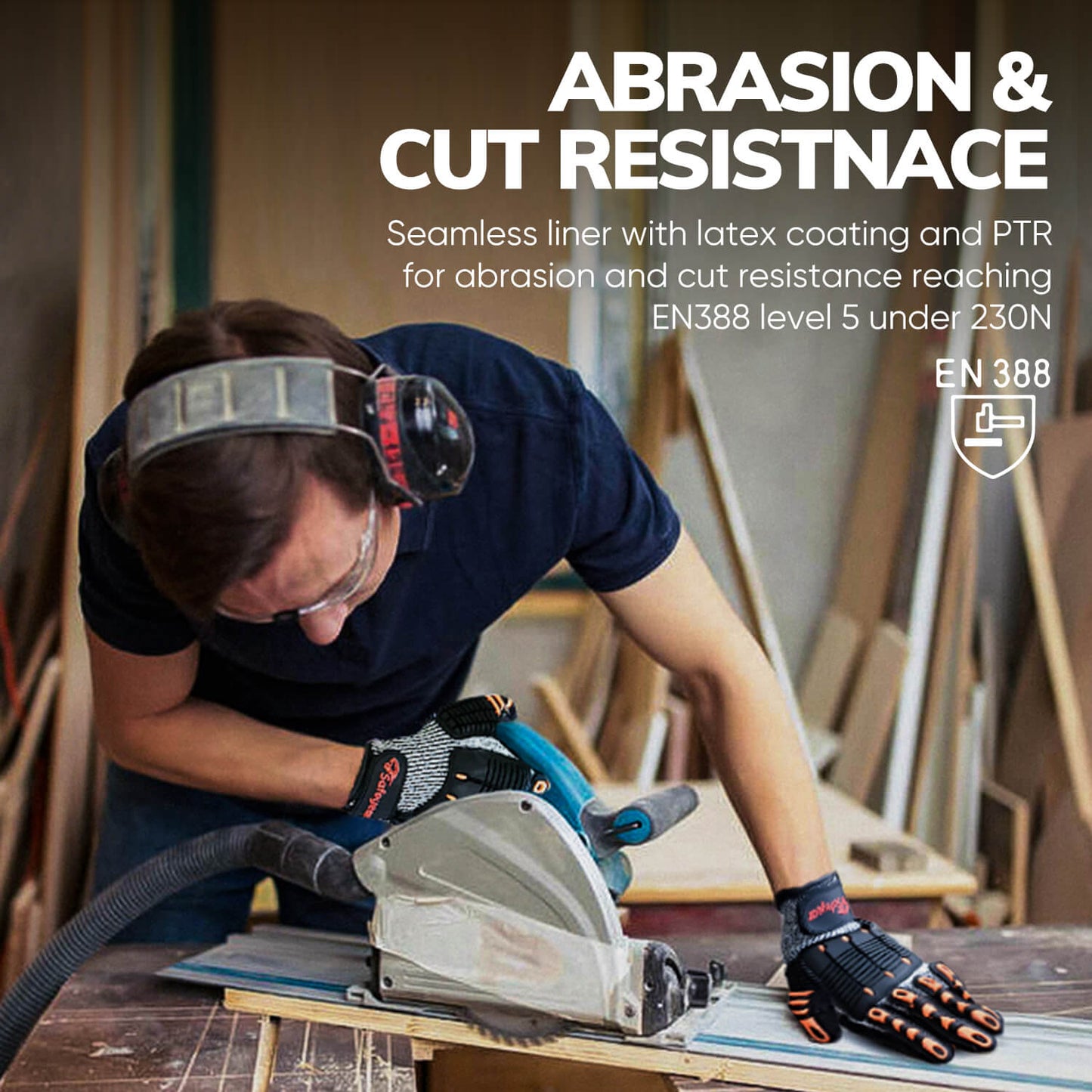 SAFEYEAR Cut Resistant Mechanic Work Gloves FL-HDPAOR