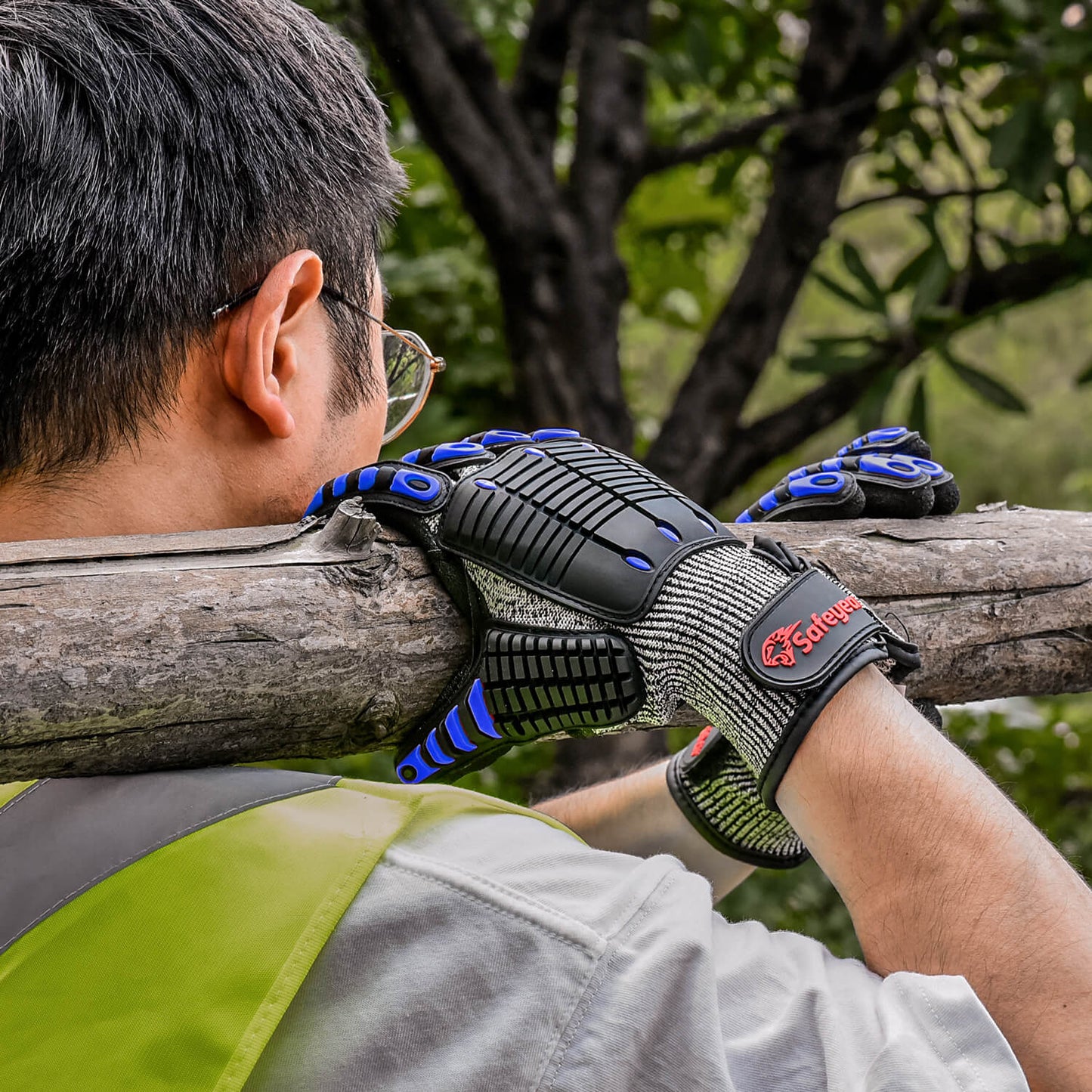 SAFEYEAR Heavy Duty Anti-Impact Mechanic Work Gloves FL-HDPABU