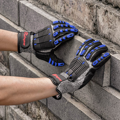 SAFEYEAR Heavy Duty Anti-Impact Mechanic Work Gloves FL-HDPABU