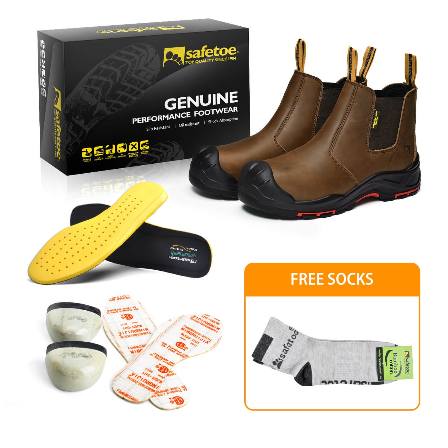 Composite Toe Chelsea Work Boots - Antler NBO