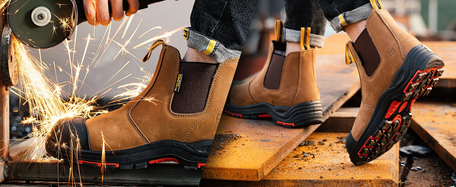 Leather work boots