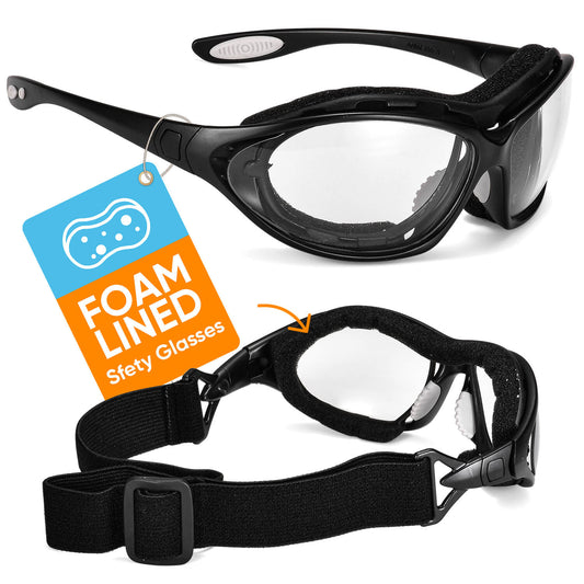 SAFEYEAR Anti Fog Safety Glasses- SG002 Clear Scratch Resistant Work Glasses for Men and Women No-Slip Grips, VU Protection Safety Goggles for DIY, Lab, Welding, Grinding, Chemistry
