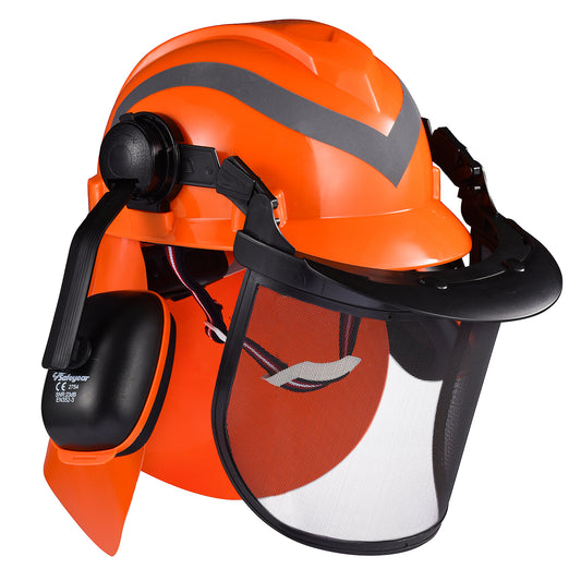 SAFEYEAR Safety Hard Hat Helmet Ear Muff Protective Face Mesh Strap Adjustable Size with Knob