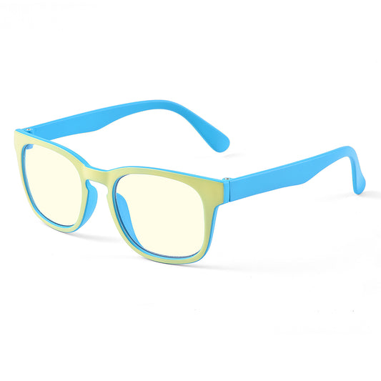 SAFEYEAR Blue Light Blocking Glasses for Kids TR90 Anti-Blue Light Reading Glasses,Square Flexible Frame Anti-Eyestrain Anti-Glare Anti UV Computer Glasses Age 3-12 Purple