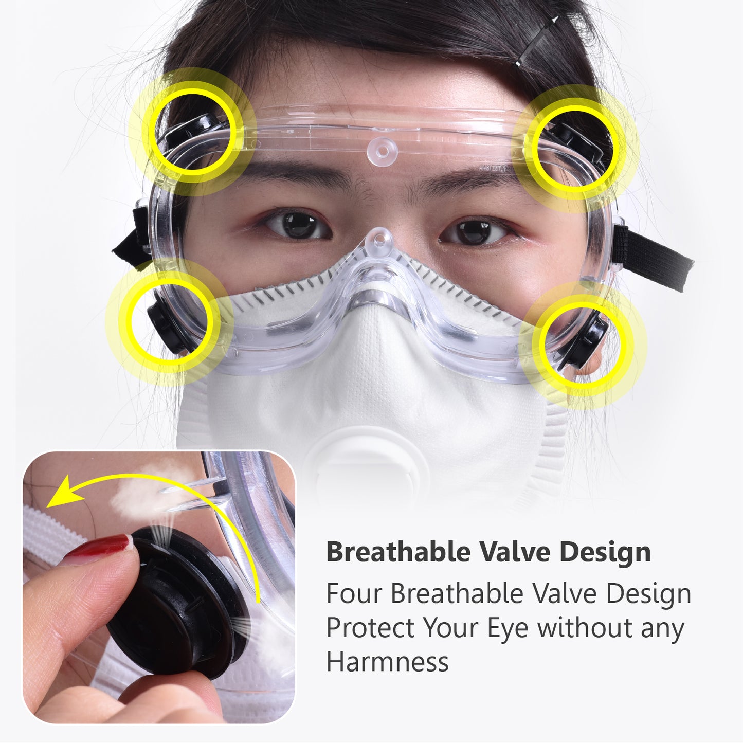 SAFEYEAR Goggles Anti Fog Safety Work Glasses【ANSI Z87.1】Anti Scratch HD Lens UV400 Protection